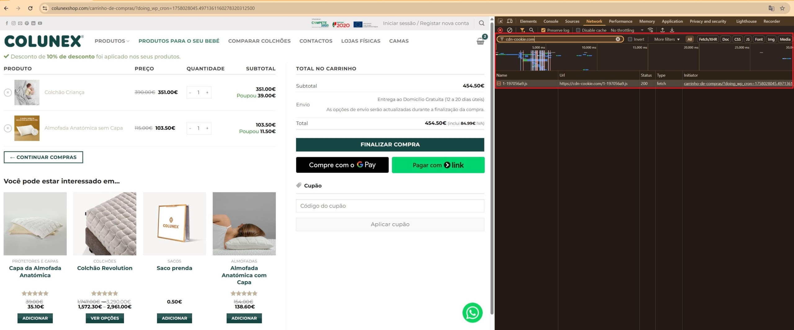 Επεξήγηση κακόβουλου αρχείου στη σελίδα ολοκλήρωσης αγοράς για το colunexshop[.]com (Πηγή - Silent Push)